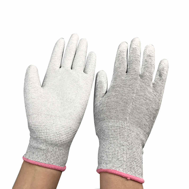 Nylonové vlákno nylon ESD Palm PU potiahnuté rukavicami